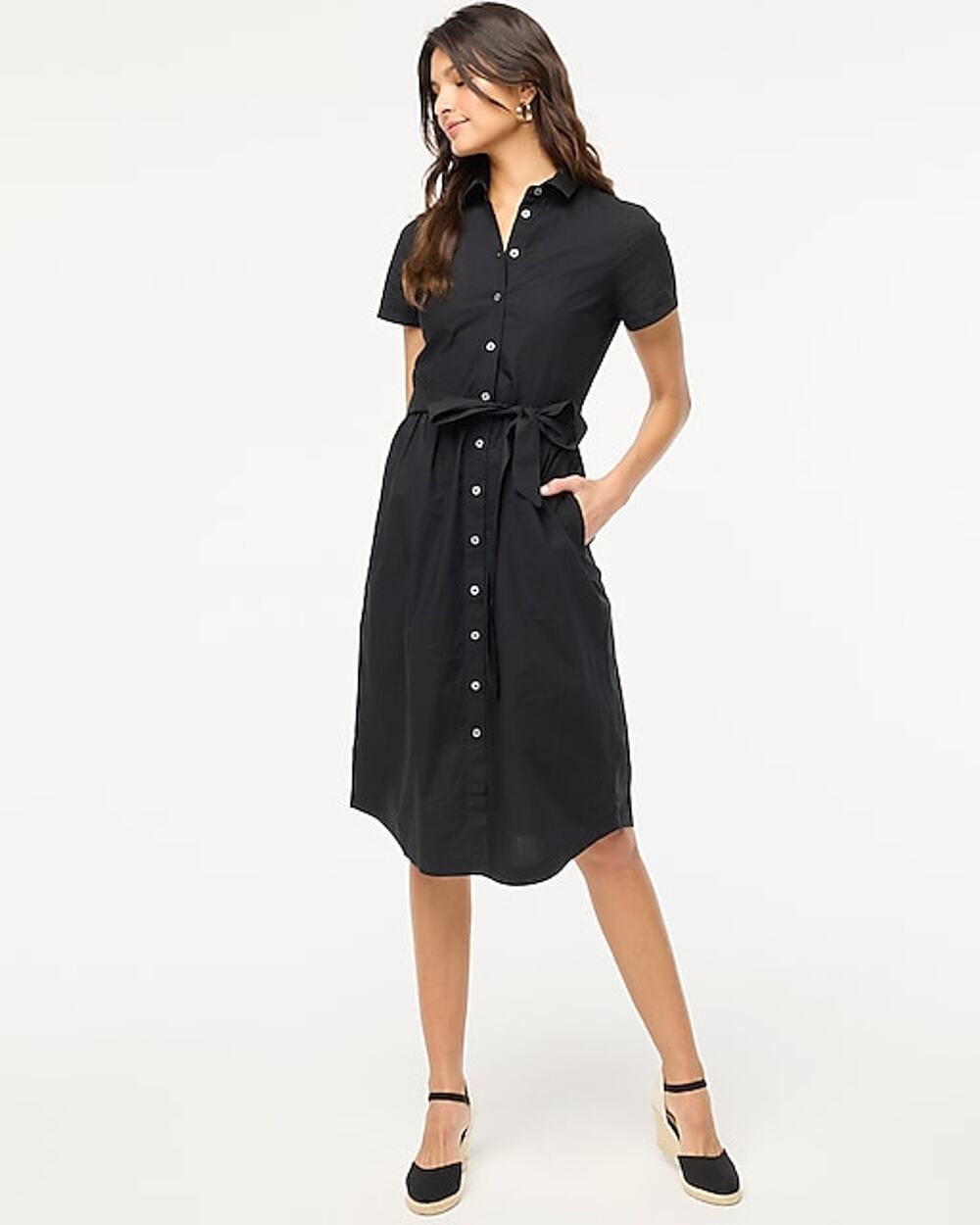 J.Crew Factory Short-sleeve midi shirtdress Black 4